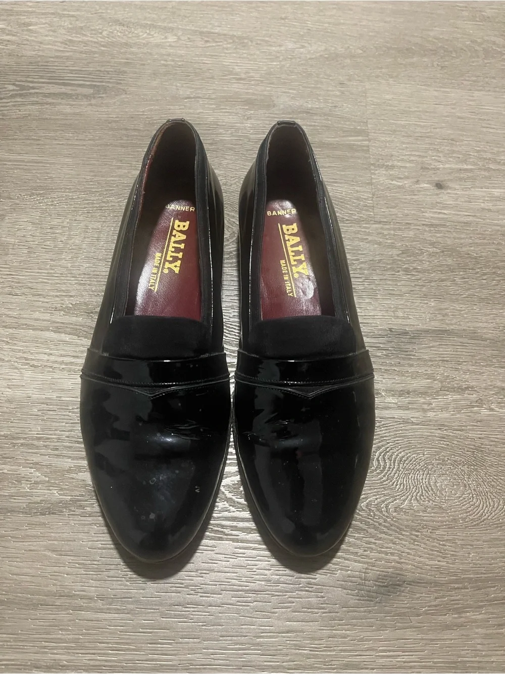 Bally Men's Black Patent Leather Loafers Made In Italy Size 10 M